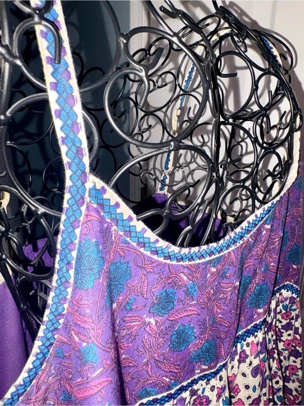 Natural Life Bohemian Floral Maxi Dress in Purple and Cream - Picture 5 of 8